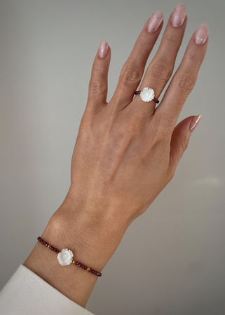 Bracelet Natural Stones Rose Quartz and Rhodochrosite