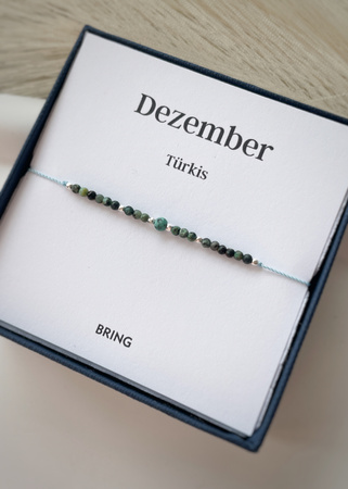 Bransoletka Kamień Urodzeniowy - Grudzień srebrna