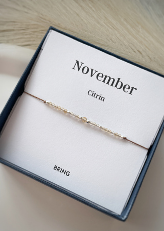 Bransoletka Kamień Urodzeniowy - Listopad srebrna