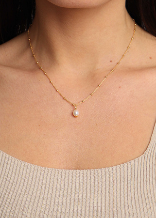 Necklace made of natural stones dendritic agate gold-plated toggle with a pendant