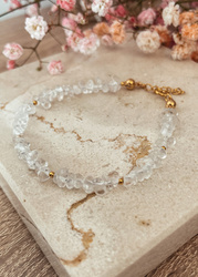 Bransoletka srebrna pozłacana z kamieni naturalnych amazonit