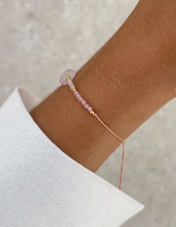 Bracelet Natural Stones Rose Quartz and Rhodochrosite