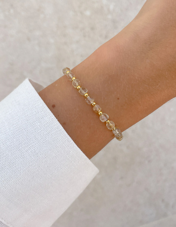 Citrin-Gummiband-Armband mit Hämatit - Erfolg, Glück und Wohlstand