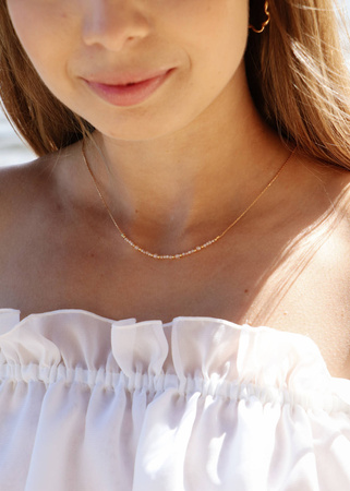 Naszyjnik srebro pozłacane i Cyrkonia Szampańska