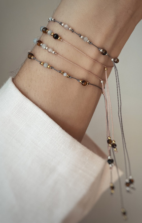 Bransoletka znak zodiaku Bliźnięta pozłacane kulki 