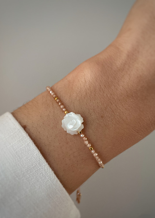 Bracelet Natural Stones Rose Quartz and Rhodochrosite