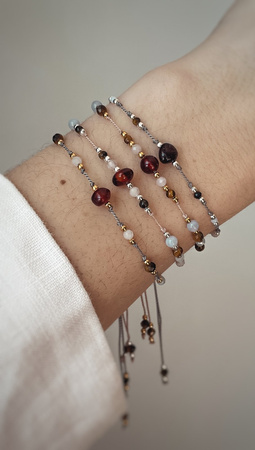 Bransoletka znak zodiaku Bliźnięta pozłacane kulki 