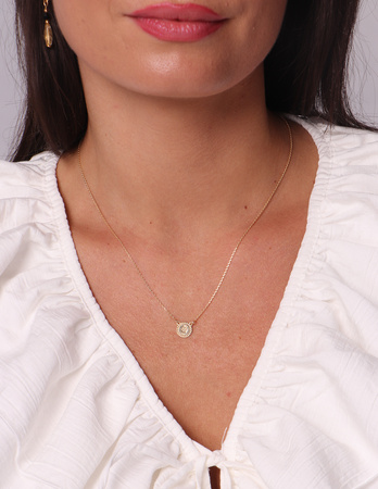 Necklace made of natural stones dendritic agate gold-plated toggle with a pendant