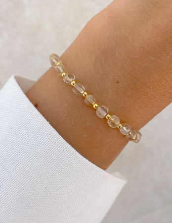 Citrin-Gummiband-Armband mit Hämatit - Erfolg, Glück und Wohlstand