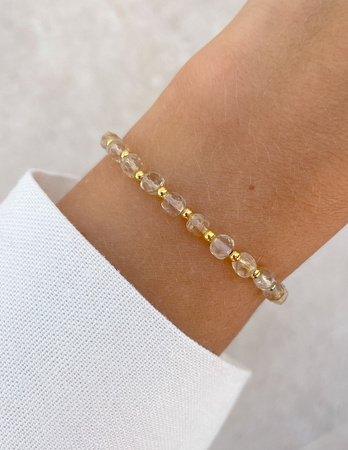 Citrin-Gummiband-Armband mit Hämatit - Erfolg, Glück und Wohlstand