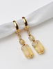 3 cm gold-plated, faceted hoop earrings