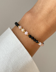 Gummi-Achat-Armband mit Hämatit - Fülle, Zuversicht, Optimismus