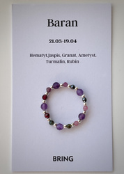 Elastic ring with natural lapis lazuli stones and pearl