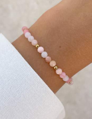 Bransoletka na gumce z opalu z hematytem - ochrona, optymizm, kreatywność