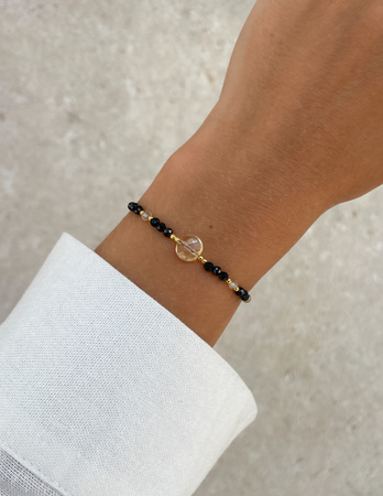 Bransoletka na nici z czarnym turmalinem i cytrynem - ochrona i dobrobyt