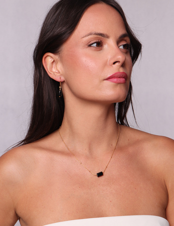 Necklace made of natural stones dendritic agate gold-plated toggle with a pendant