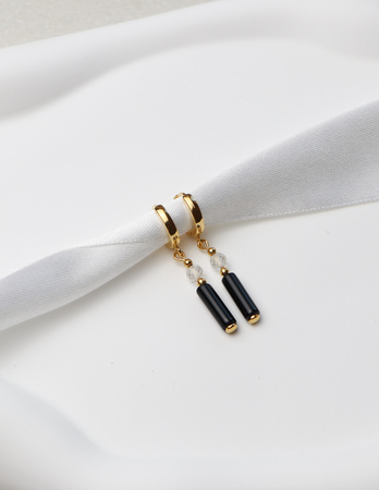 3 cm gold-plated, faceted hoop earrings