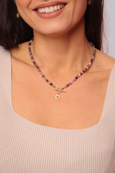 Necklace made of natural spinel stones