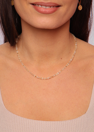 Naszyjnik cytryn kostka z zawieszką