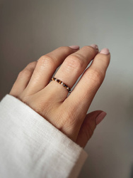 Tiger's eye elastic ring with natural stones