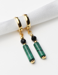 3 cm gold-plated, faceted hoop earrings