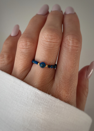 Pierścionek elastyczny lapis lazuli