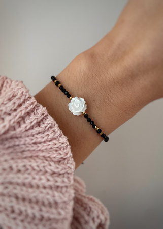 Bracelet Natural Stones Rose Quartz and Rhodochrosite