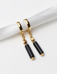 3 cm gold-plated, faceted hoop earrings