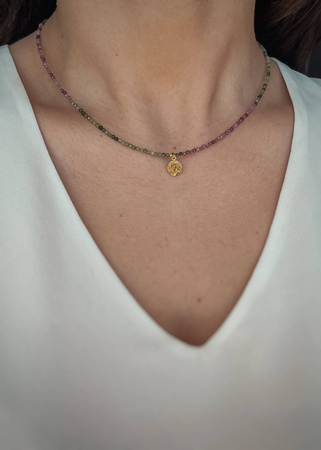 Naszyjnik Kamienie Naturalne Mix Turmalinów z zawieszką