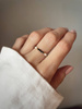 Elastic ring with natural spinel stones and pearls