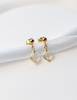 3 cm gold-plated, faceted hoop earrings