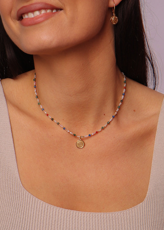 Naszyjnik Znak Zodiaku Rak Kamienie Naturalne z Zawieszką