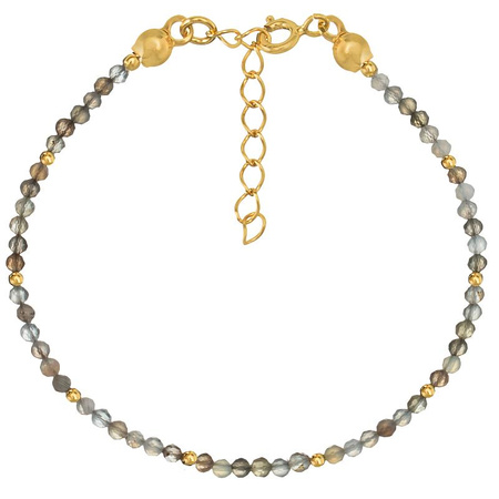 Gold-plated silver bracelet with natural botswana agate stones