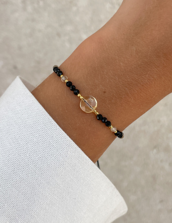 Bransoletka na nici z czarnym turmalinem i cytrynem - ochrona i dobrobyt