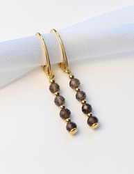 3 cm gold-plated, faceted hoop earrings