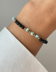 Gummi-Achat-Armband mit Hämatit - Fülle, Zuversicht, Optimismus