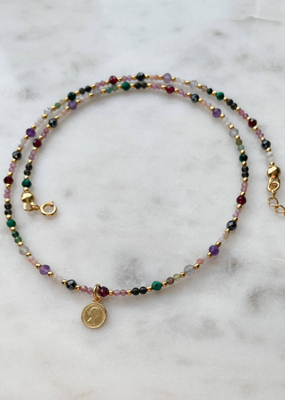 Naszyjnik Znak Zodiaku Skorpion Kamienie Naturalne z Zawieszką