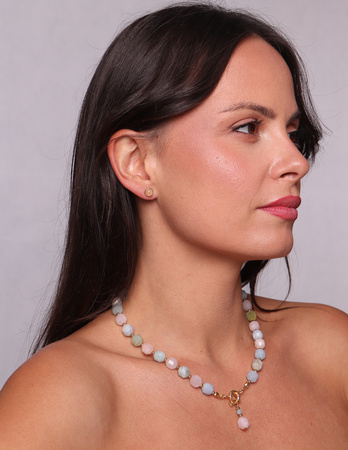 3 cm gold-plated, faceted hoop earrings