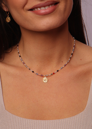  Naszyjnik Znak Zodiaku Ryby Kamienie Naturalne z Zawieszką