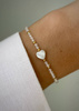 Bracelet and Ring Set - Rose Quartz, Rhodochrosite and Mother of Pearl