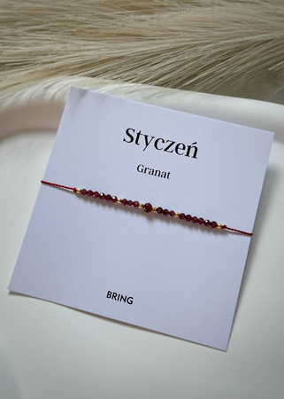 Bransoletka Kamień Urodzeniowy - Styczeń pozłacana