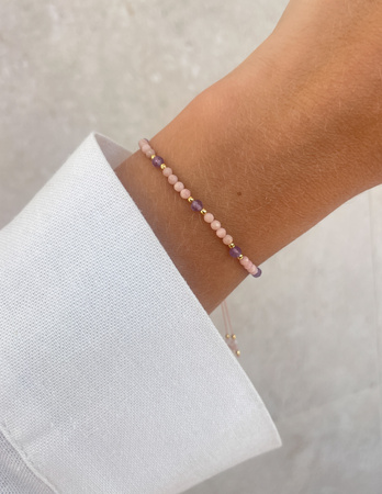 Bransoletka na nici z opalem i ametystem - ochrona, odrodzenie, jasność umysłu