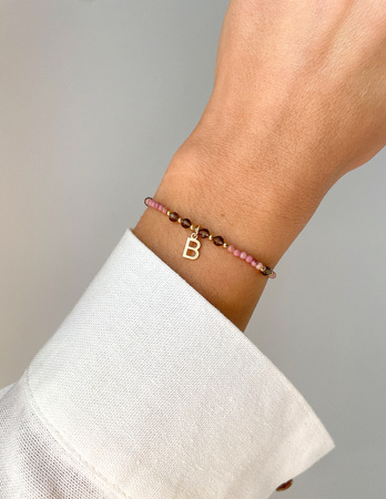 Bracelet Natural Stones Rose Quartz and Rhodochrosite