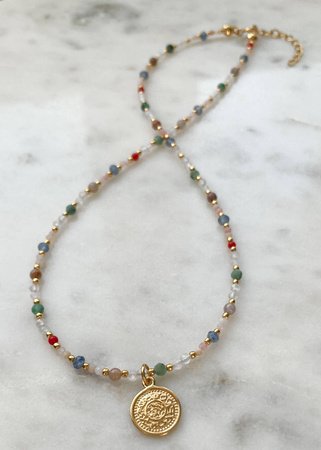 Naszyjnik Znak Zodiaku Rak Kamienie Naturalne z Zawieszką