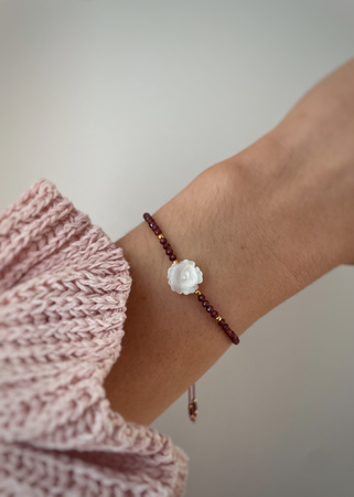 Bracelet Natural Stones Rose Quartz and Rhodochrosite