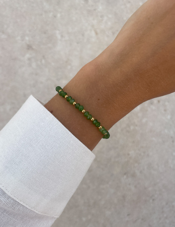 Bransoletka na gumce jadeit zielony - szczęście, pomyślność, spełnienie marzeń