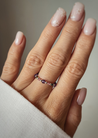 Pierścionek elastyczny znak zodiaku Baran srebrny