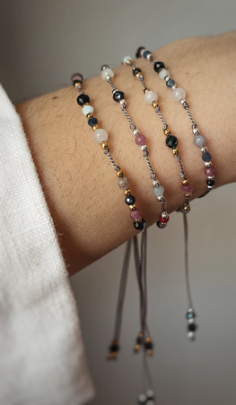 Bracelet with the zodiac sign Libra with gold-plated balls
