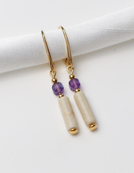 3 cm gold-plated, faceted hoop earrings