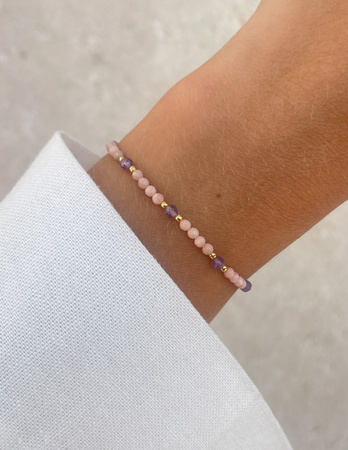 Bracelet Natural Stones Rose Quartz and Rhodochrosite